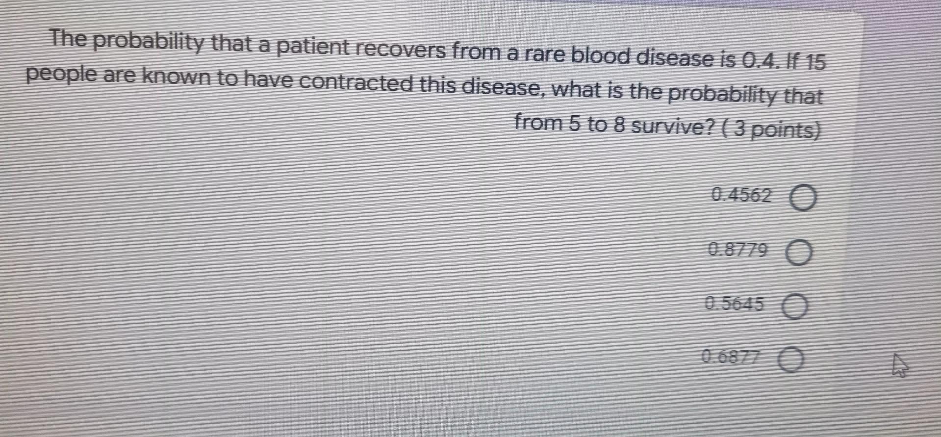 Solved The Probability That A Patient Recovers From A Rare | Chegg.com