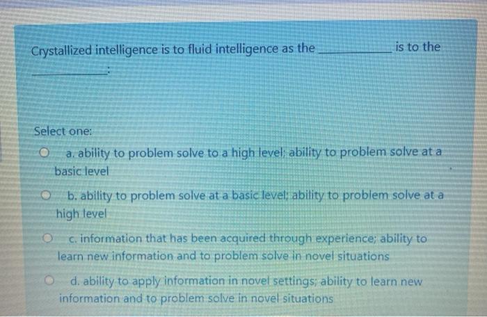 problem solving crystallized and fluid intelligence