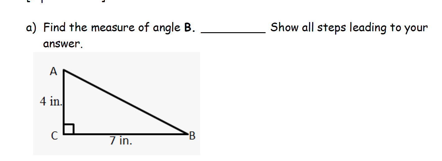 Solved A) ﻿Find The Measure Of Angle B. ﻿Show All Steps | Chegg.com