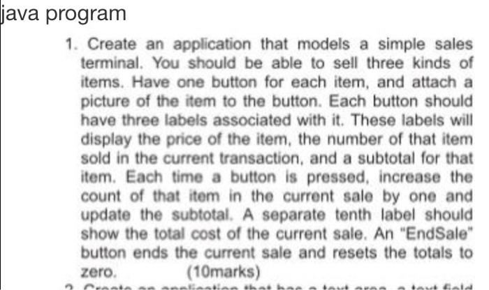 Solved java program 1. Create an application that models a | Chegg.com
