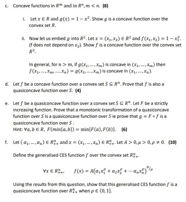 Solved 4 Concavity And Quasiconcavity A Let F X Xp For Chegg Com