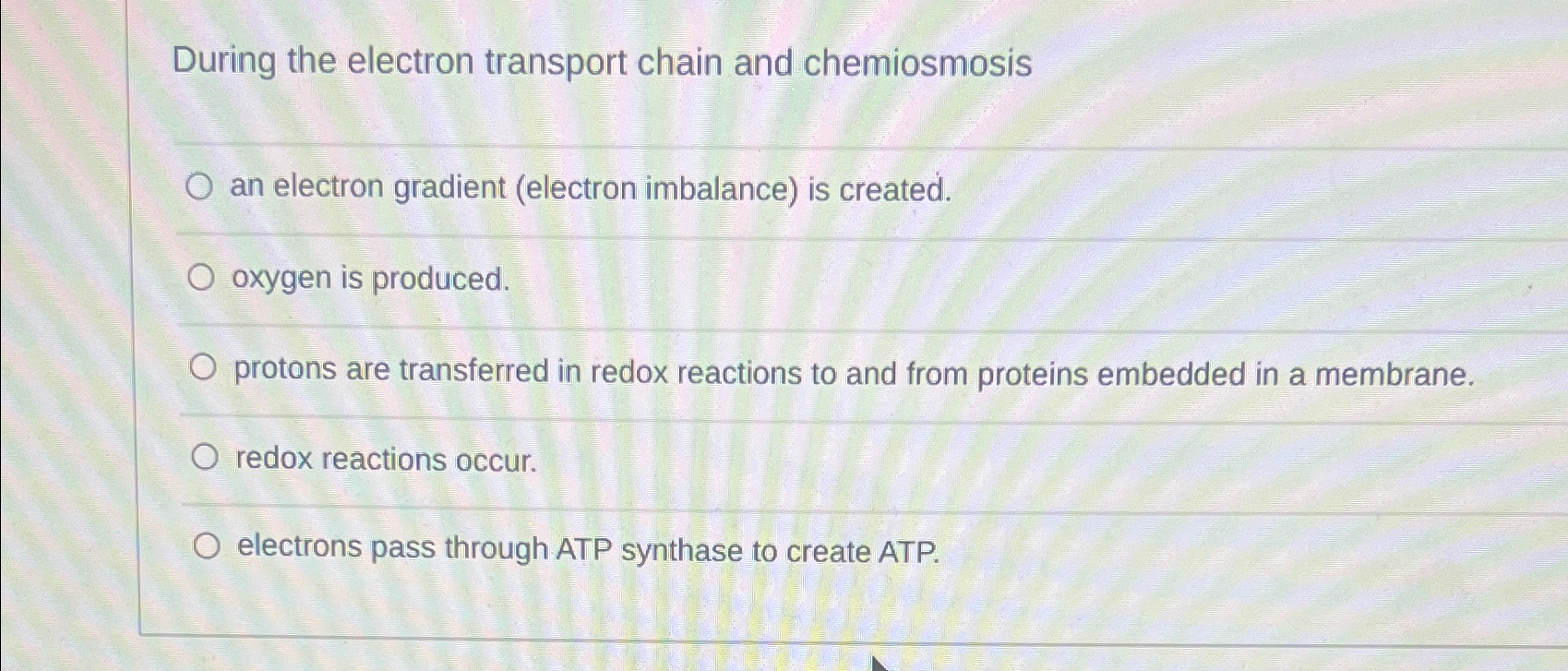 Solved During the electron transport chain and | Chegg.com