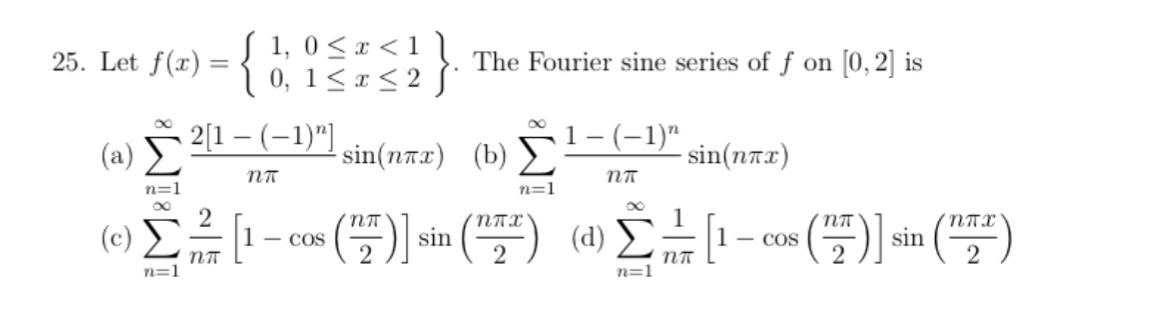 Solved Let f(x)={[1,0≤x