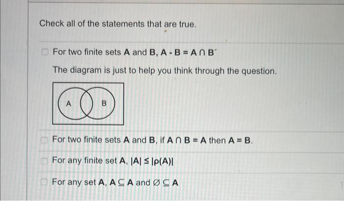 Solved Check All Of The Statements That Are True. For Two | Chegg.com