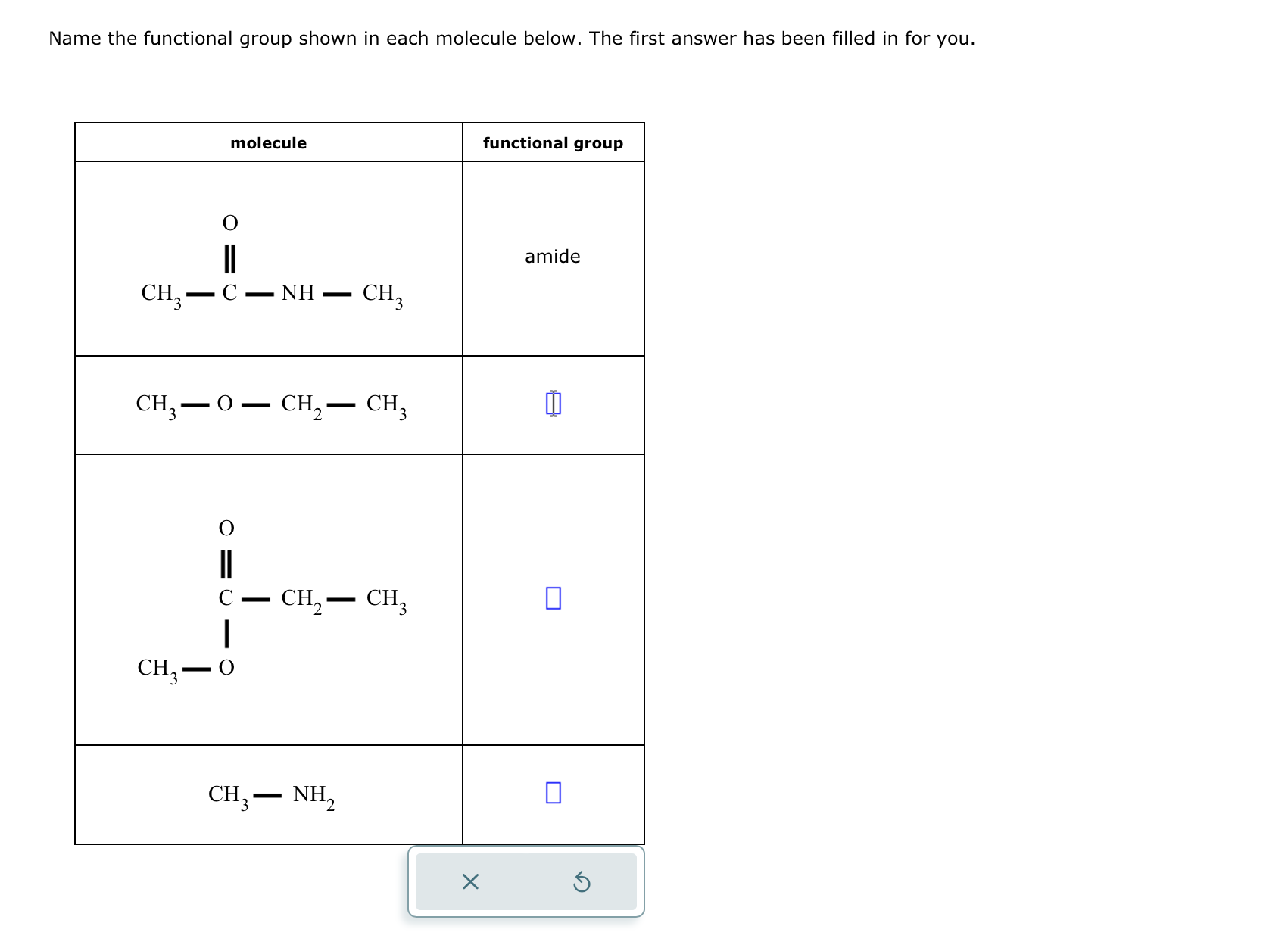 Solved Name The Functional Group Shown In Each Molecule 5037