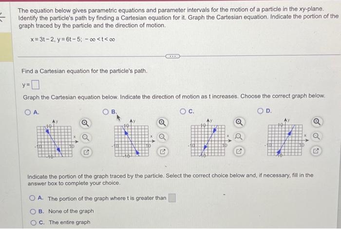 Solved The equation below gives parametric equations and | Chegg.com