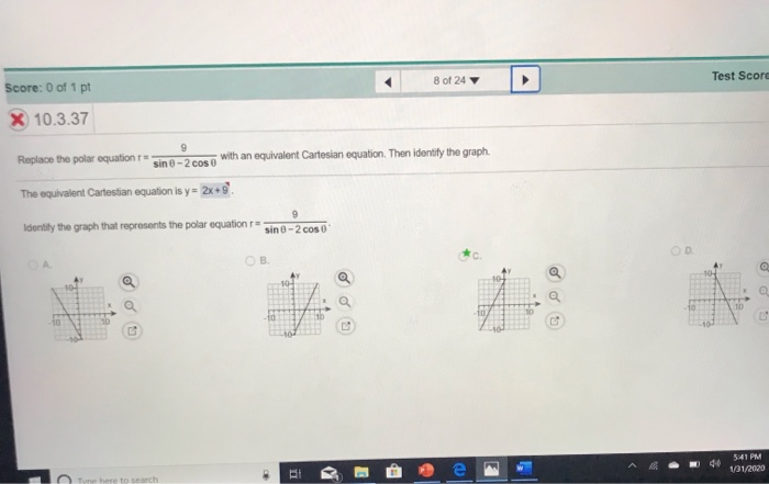Solved 8 of 24 Test Score Score: 0 of 1 pt X 10.3.37 Replace | Chegg.com