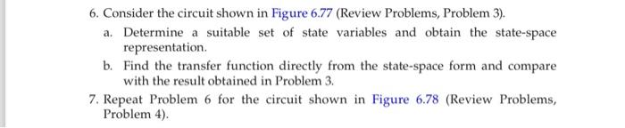 Solved 6. Consider the circuit shown in Figure 6.77 (Review | Chegg.com