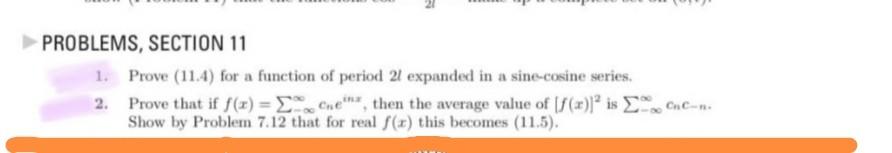 Solved PROBLEMS, SECTION 11 1. Prove (11.4) for a function | Chegg.com