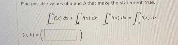 Solved Find Possible Values Of A And B That Make The | Chegg.com