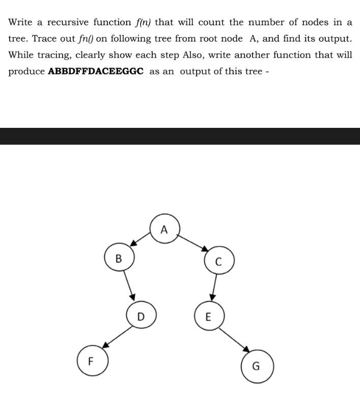 Solved Write a recursive function f(n) that will count the | Chegg.com