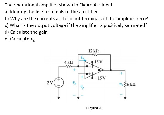 Solved The operational amplifier shown in Figure 4 is ideal | Chegg.com