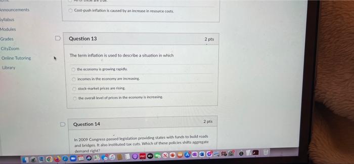Solved he Question 12 2 pts ouncements Rubus Which of the | Chegg.com