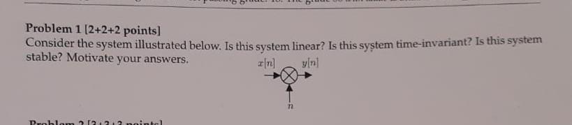 Solved Problem 1 [2+2+2 points] Consider the system | Chegg.com