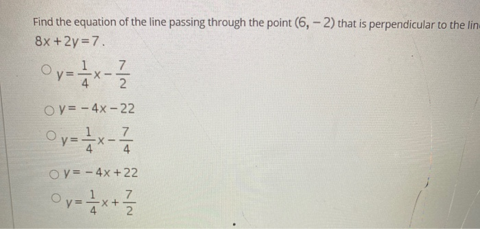 find the equation of the line passing through 22 6