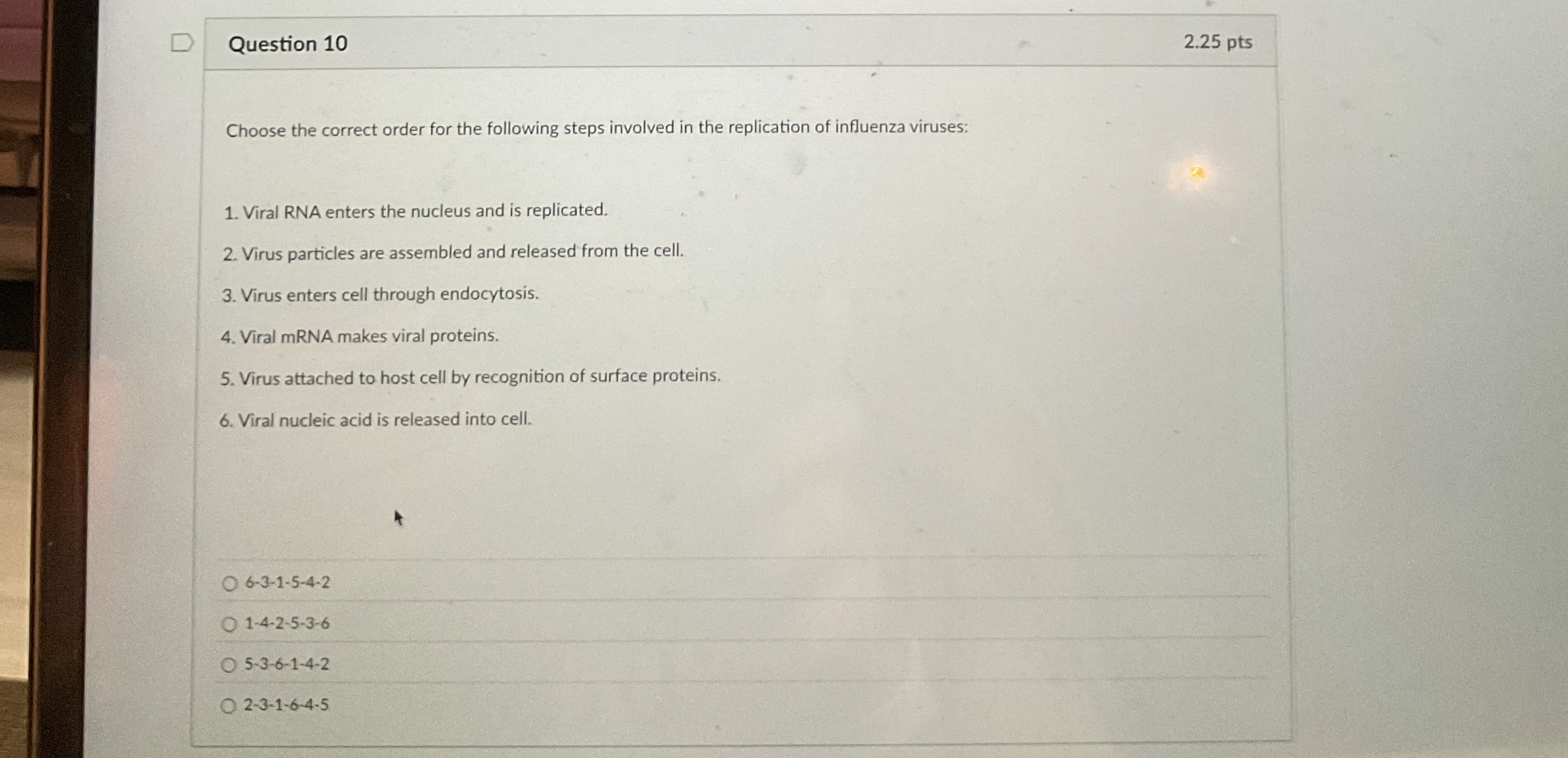 Solved Question 10Choose the correct order for the following