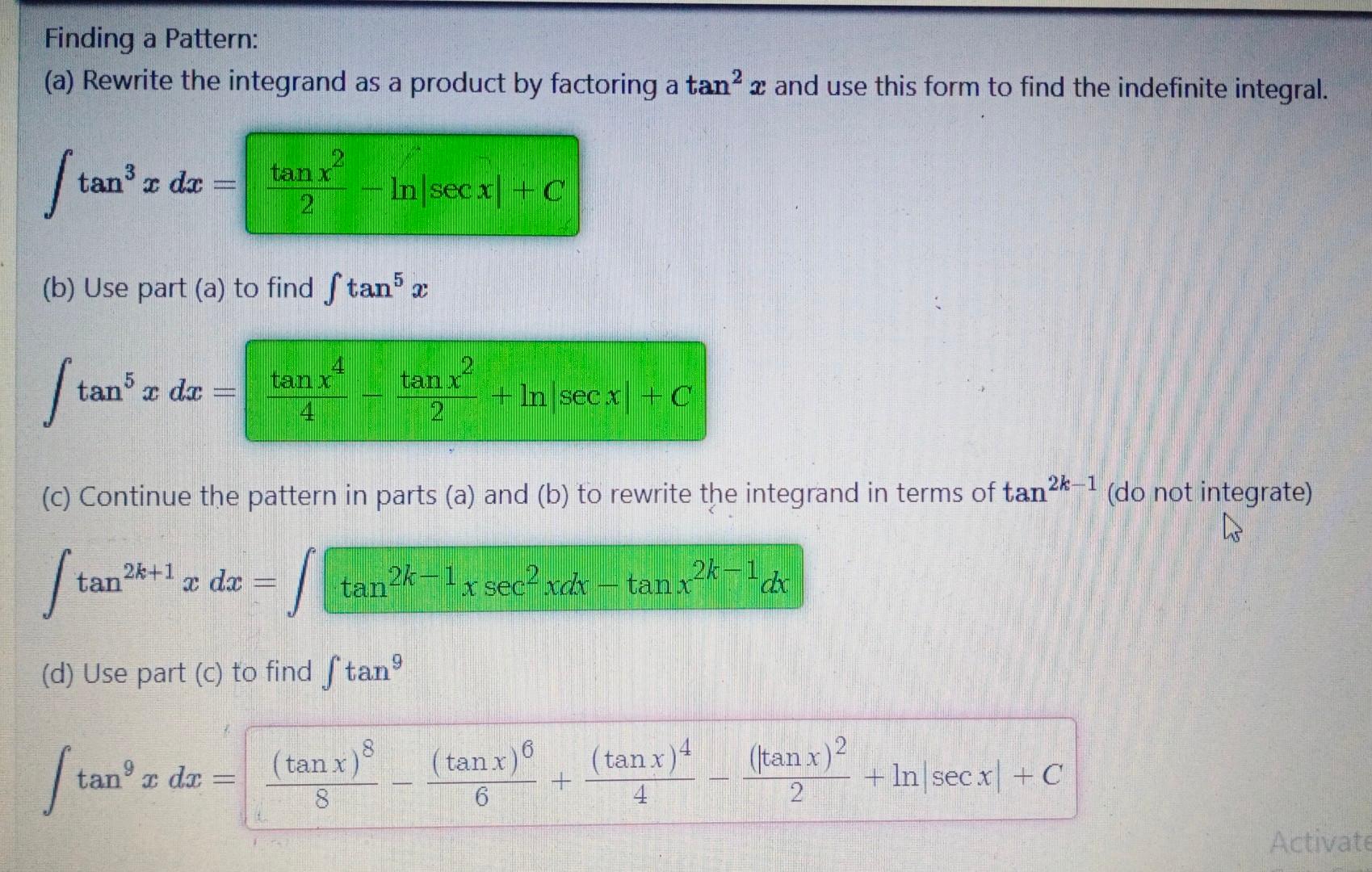 Solved Finding a Pattern: (a) Rewrite the integrand as a | Chegg.com