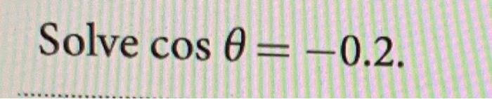 Solved Solve the quadratic equation 2cos0+ cos 0 = 0. | Chegg.com