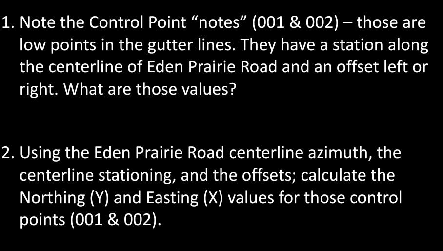 Solved 1. Note the Control Point 