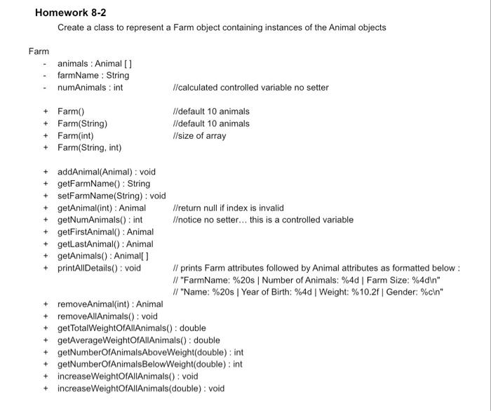 Solved Create a class to represent an object of type Animal