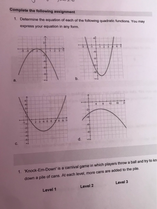 Solved Complete the following assignment 1. Determine the | Chegg.com