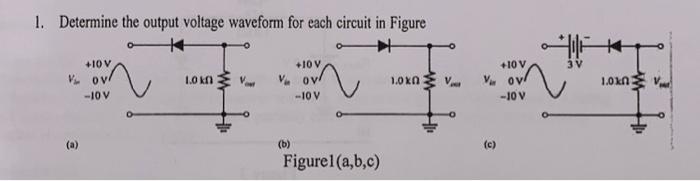 Solved 1. Determine the output voltage waveform for each | Chegg.com