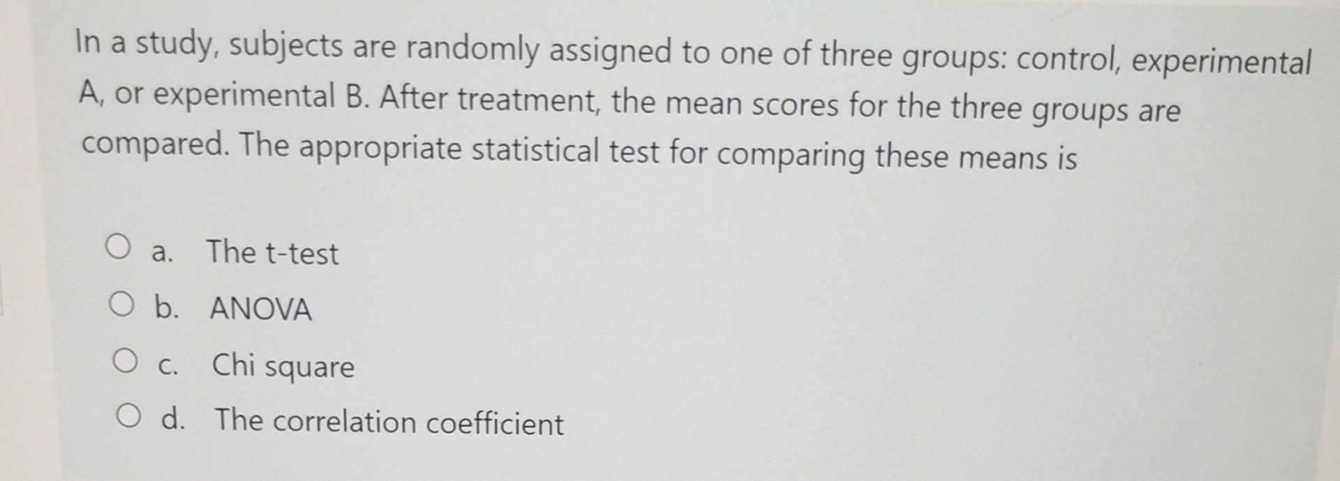 subjects are randomly assigned to experimental and control groups to