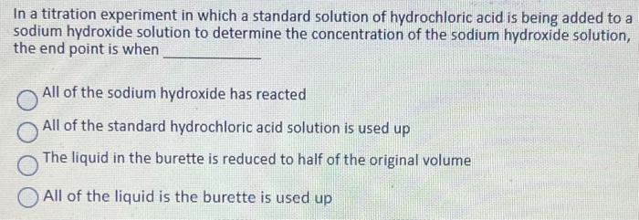 titration hydrochloric acid experiment