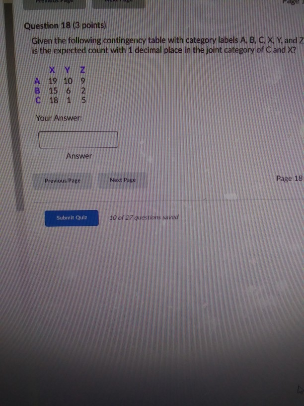 Solved age Question 18 (3 points) Given the following | Chegg.com