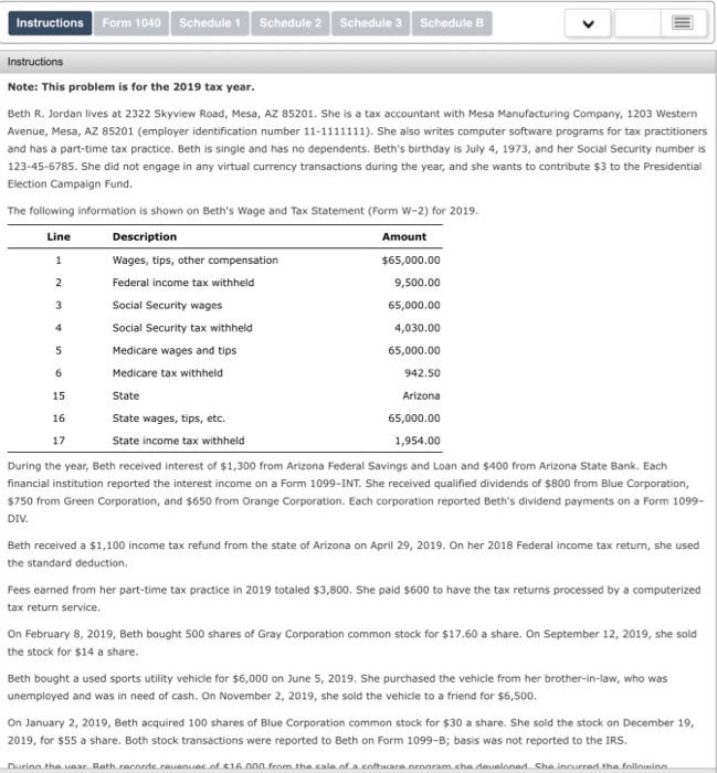 Instructions Form 1040 Schedule 1 Schedule 2 Schedule