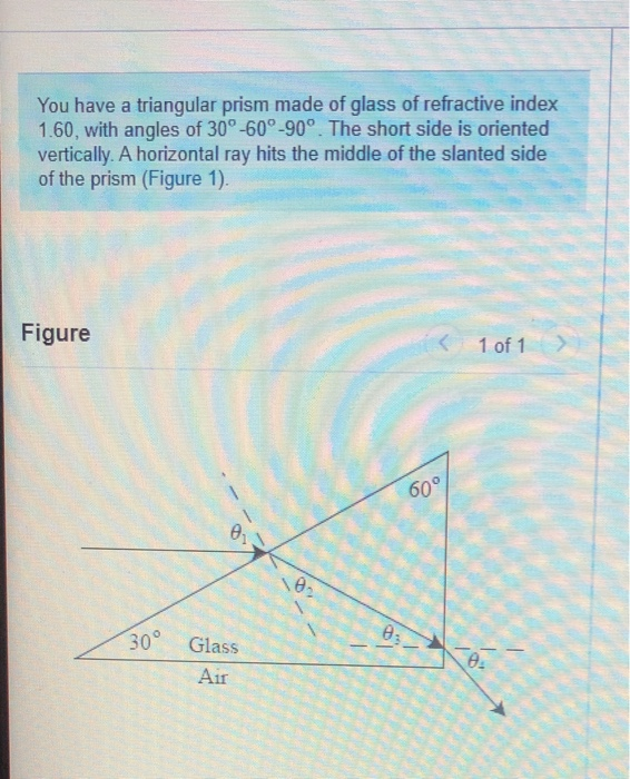 Solved You have a triangular prism made of glass of | Chegg.com