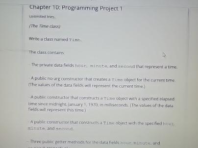 Solved Chapter 10: Programming Project 1unimited thes(The | Chegg.com