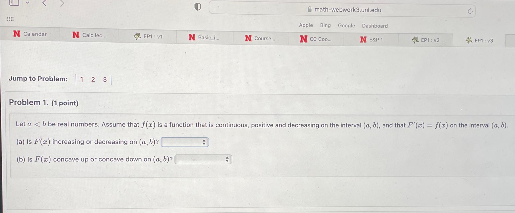 Solved Problem 1. (1 ﻿point)Let | Chegg.com