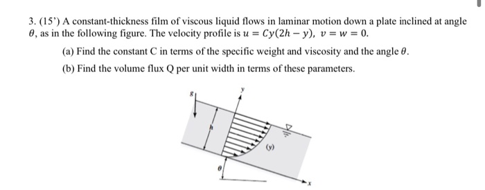 Solved 3. (15') A constant-thickness film of viscous liquid | Chegg.com