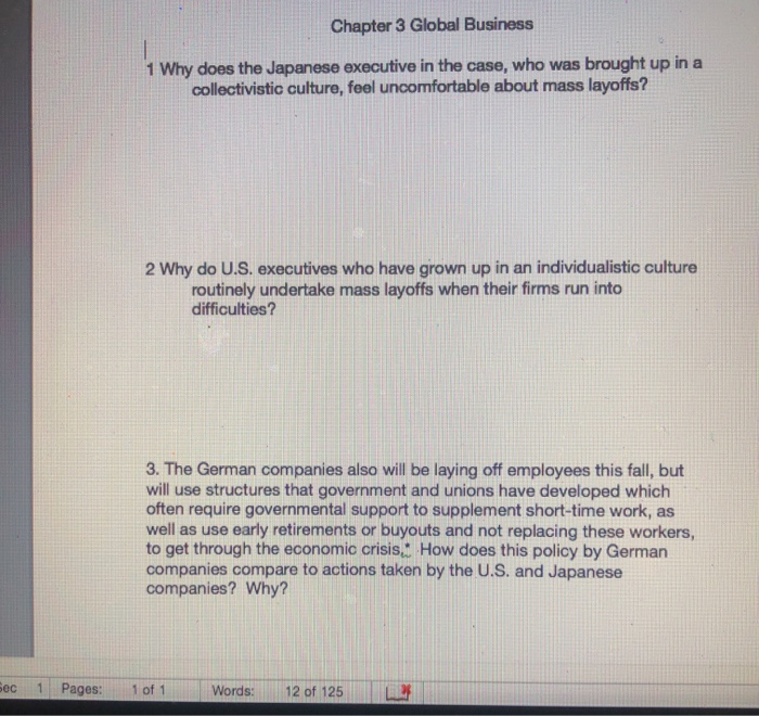 chapter 03 assignment global business