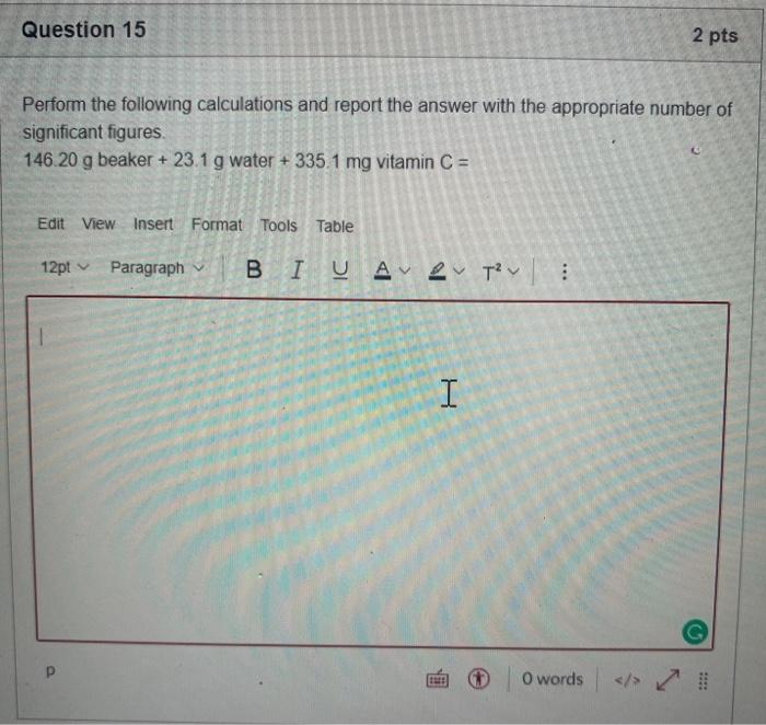 Solved Question 15 2 pts Perform the following calculations | Chegg.com