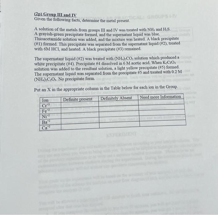 Q1p) Group I Refer to the Flow Chart for Group 1 to | Chegg.com