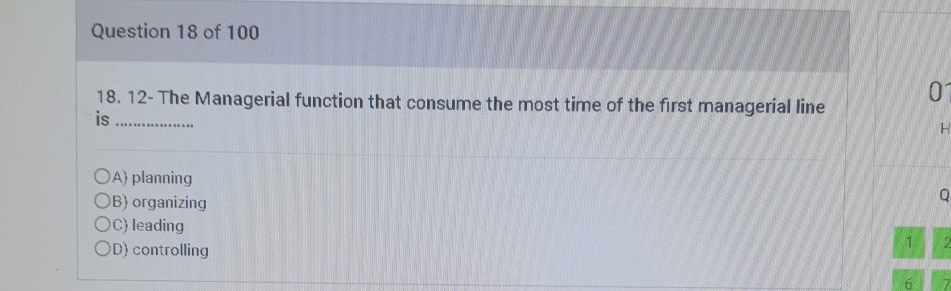 Solved Question 18 ﻿of 10018. 12- ﻿The Managerial function | Chegg.com