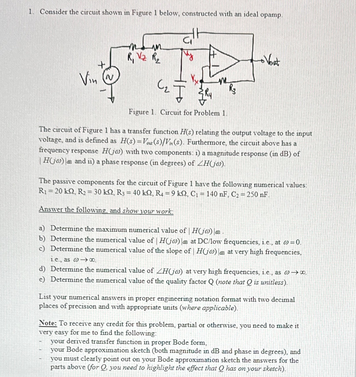 Solved Consider the circuit shown in Figure 1 ﻿below, | Chegg.com