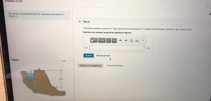 Solved Problem 5.101 The pump is connected to the | Chegg.com