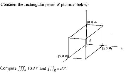 Solved Consider the rectangular prism R pictured below: | Chegg.com