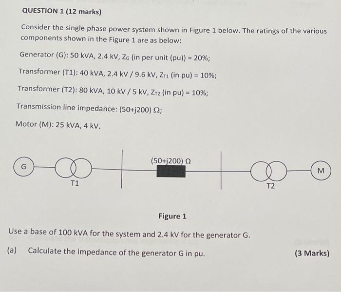 Solved QUESTION 1 (12 marks) Consider the single phase power | Chegg.com