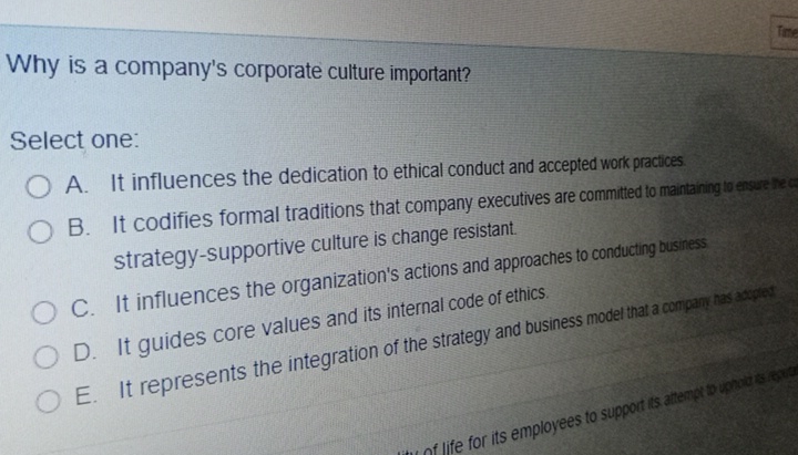 Why Is A Company's Corporate Culture Important Solved Why is a company's corporate culture important?Select | Chegg.com