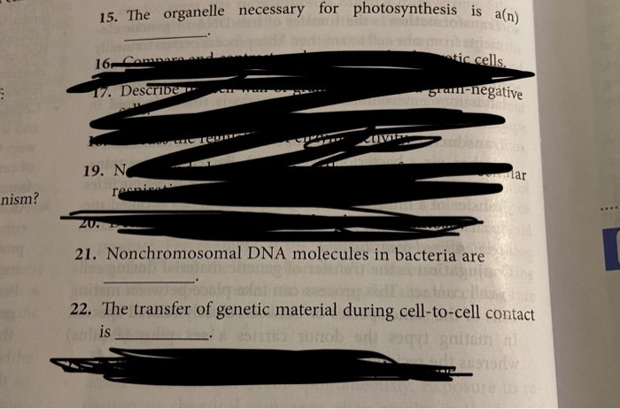 Solved 15 The Organelle Necessary For Photosynthesis Is Chegg Com   Image 