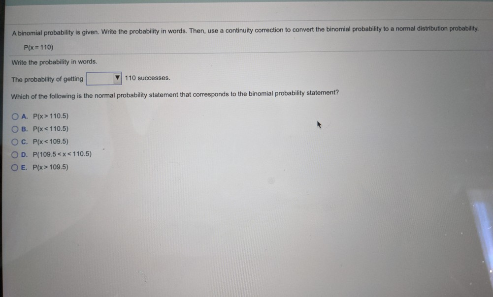 Solved A binomial probability is given. Write the | Chegg.com