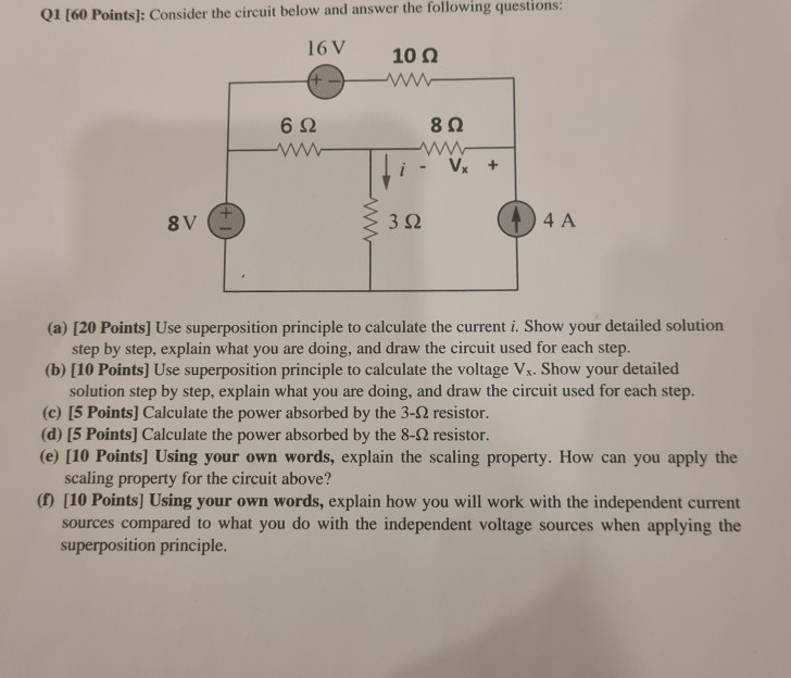 Solved Q1 [60 Points]: Consider the circuit below and answer | Chegg.com