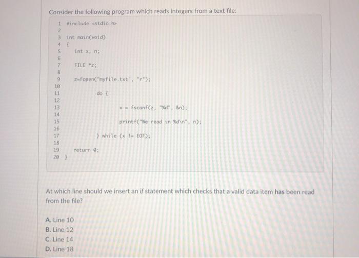 Solved Consider the following program which reads integers | Chegg.com