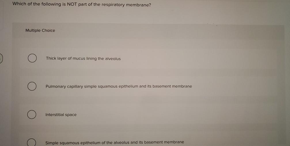 Solved Which of the following is NOT part of the respiratory | Chegg.com