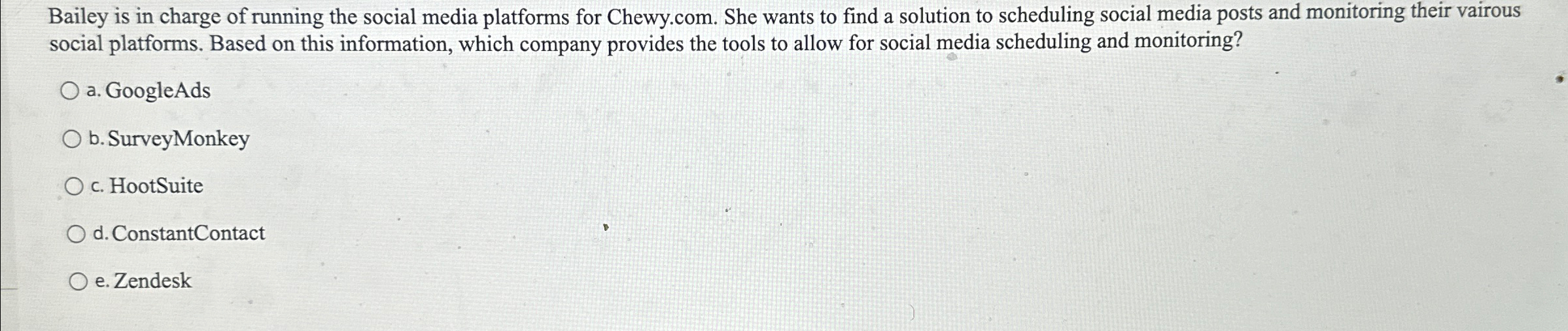 Solved Bailey is in charge of running the social media | Chegg.com