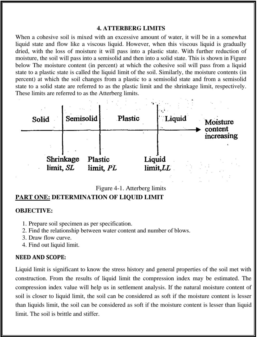 Solved 4. ATTERBERG LIMITS When A Cohesive Soil Is Mixed | Chegg.com